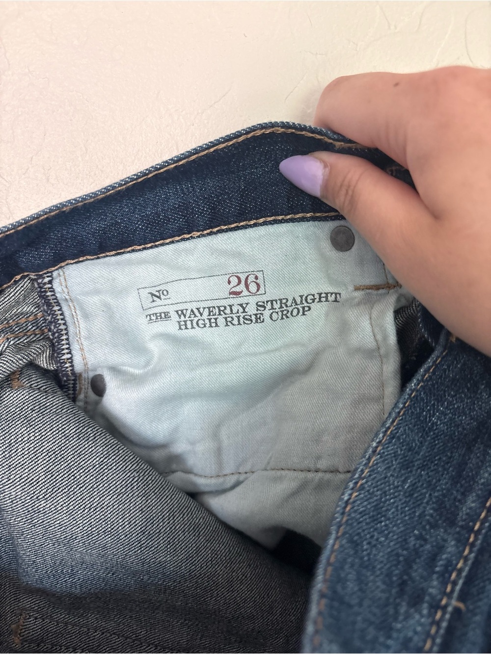 Polo Ralph Lauren Waverly High Rise Straight Crop Jeans Dark Wash Size 26 - Picture 6 of 7